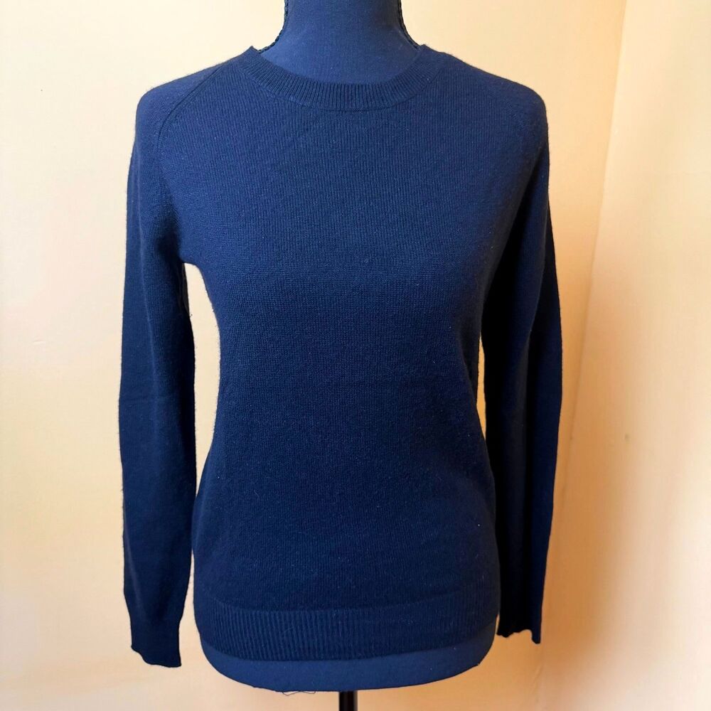 Theory Women's P Black Silk Cashmere Crewneck Sweater Knit Pullover Minimalist